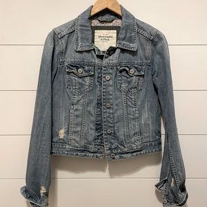 Abercrombie & Fitch Distressed Denim Jean Jacket